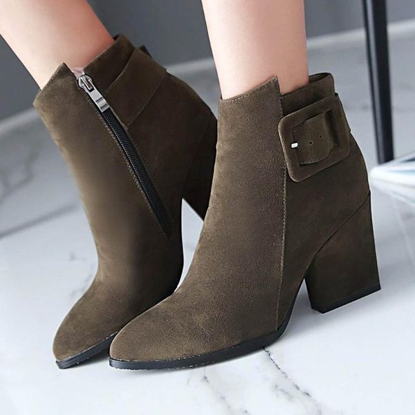 vintage women fashion solid color pointed toe zipper winter boots chunky heels ladies ankle shoes female footwear, Black
vintage women fashion solid color pointed toe zipper winter boots chunky heels ladies ankle shoes female footwear, Black