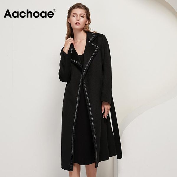 women's wool & blends aachoae black color 100% coat women elegant striped long coats lady turn down collar bandage overcoat sleeve oute
women's wool & blends aachoae black color 100% coat women elegant striped long coats lady turn down collar bandage overcoat sleeve oute