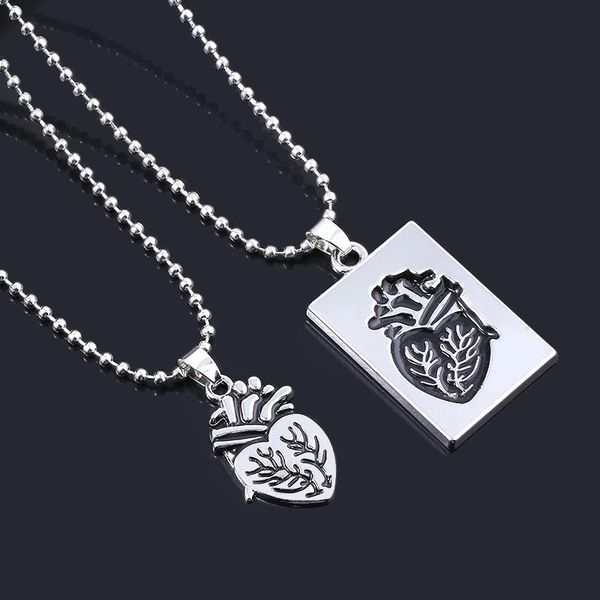 fashion jewelry anatomical heart couple necklaces stainless steel chain splice pendant necklace for lover valentine day, Silver
fashion jewelry anatomical heart couple necklaces stainless steel chain splice pendant necklace for lover valentine day, Silver