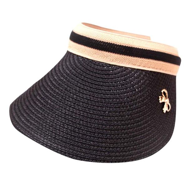 wide brim hats bow decor sun hat women empty visor cap fashion baseball stripe e beach uv protection gorra, Blue;gray
wide brim hats bow decor sun hat women empty visor cap fashion baseball stripe e beach uv protection gorra, Blue;gray