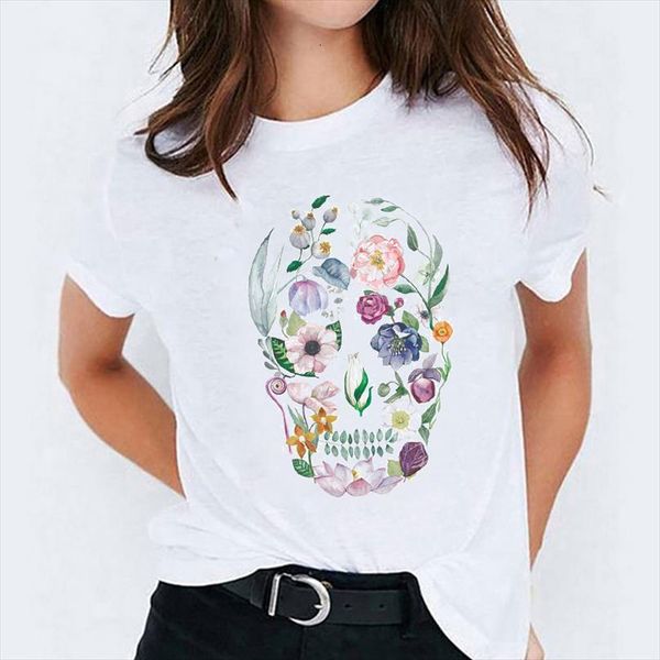 and women 90s floral skull men t shirt plant fashion clothing halloween print lady female womens graphic, White;black
and women 90s floral skull men t shirt plant fashion clothing halloween print lady female womens graphic, White;black