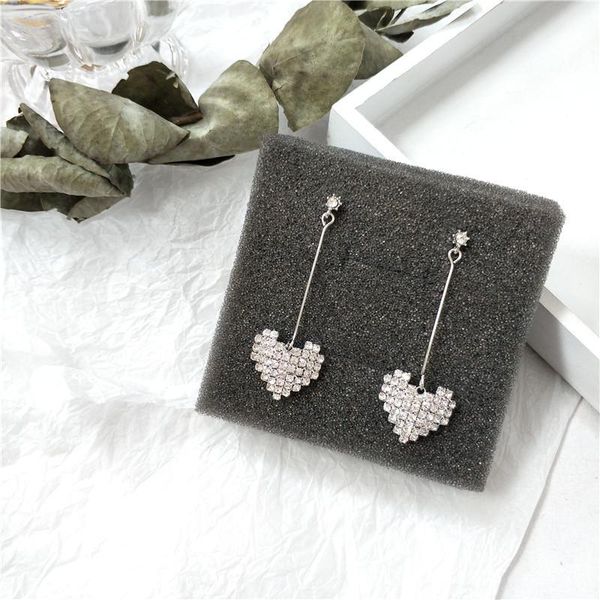 clip-on & screw back rhinestone long clip on earring no pierced for women party heart earrings without piercing, Silver
clip-on & screw back rhinestone long clip on earring no pierced for women party heart earrings without piercing, Silver