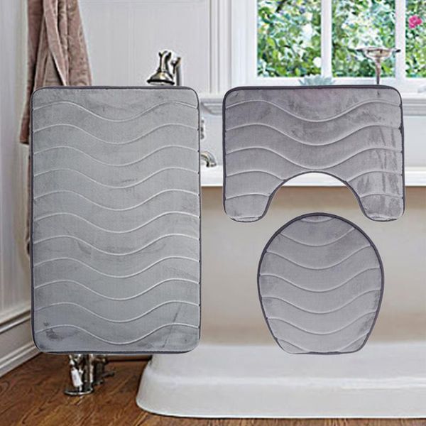 toilet seat covers three pieces bathroom mat set flannel embossed waves nonslip bath bathtub u-shape rug carpet lid cover (grey)
toilet seat covers three pieces bathroom mat set flannel embossed waves nonslip bath bathtub u-shape rug carpet lid cover (grey)