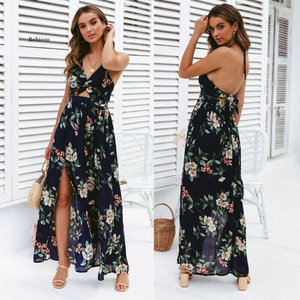 casual dresses boho summer floral long maxi dress women halter backless straps evening party beach holiday wear sundress, Black;gray
casual dresses boho summer floral long maxi dress women halter backless straps evening party beach holiday wear sundress, Black;gray