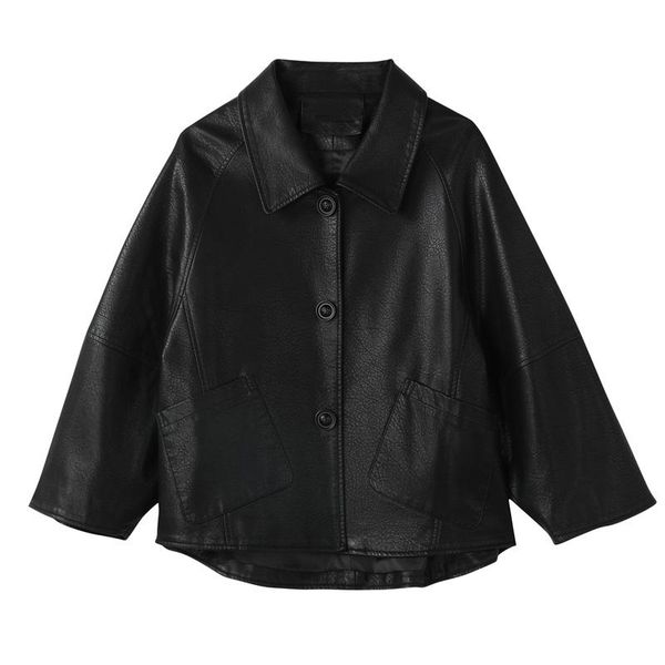 women's leather & faux women black soft jackets single breasted loose coat pockets designer korean clothing female outerwear
women's leather & faux women black soft jackets single breasted loose coat pockets designer korean clothing female outerwear