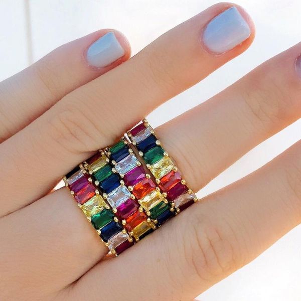 cluster rings brand 925 silver pave radiant cut full multicolor gemstone ring for women eternity band engagement wedding finger, Golden;silver
cluster rings brand 925 silver pave radiant cut full multicolor gemstone ring for women eternity band engagement wedding finger, Golden;silver