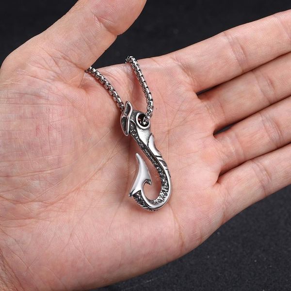 men's necklaces pendant jewelry vintage viking stainless steel fish hook shape necklace punk gift bb0872, Silver
men's necklaces pendant jewelry vintage viking stainless steel fish hook shape necklace punk gift bb0872, Silver