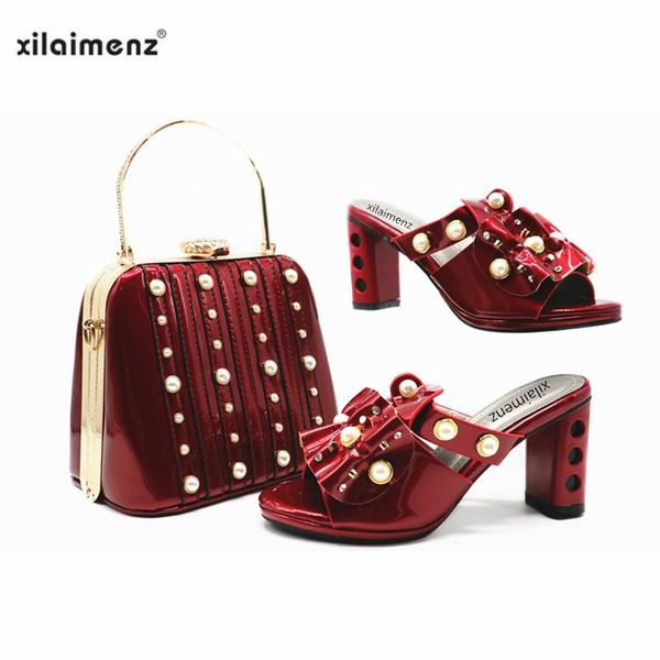xilaimenz design spring italian ladies shoe and bag set fashion color with pearl for party african women matching dress shoes, Black
xilaimenz design spring italian ladies shoe and bag set fashion color with pearl for party african women matching dress shoes, Black