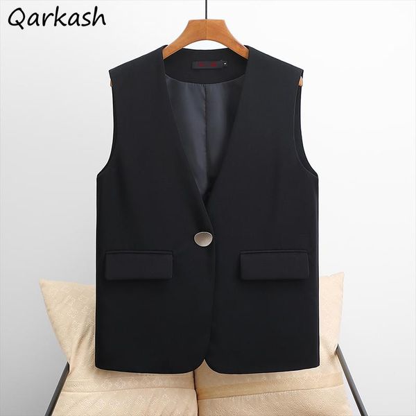 women's vests women solid black white waistcoats v-neck single breasted spring autumn elegant outwear loose ladies korean style fashion
women's vests women solid black white waistcoats v-neck single breasted spring autumn elegant outwear loose ladies korean style fashion