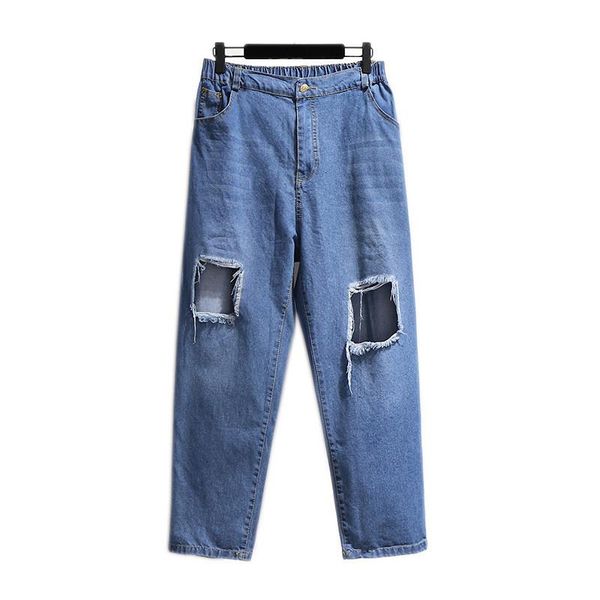 women's jeans oversize women hole spring autumn loose straight harem pants female plus size 6xl denim casual elastic waist g947, Blue
women's jeans oversize women hole spring autumn loose straight harem pants female plus size 6xl denim casual elastic waist g947, Blue