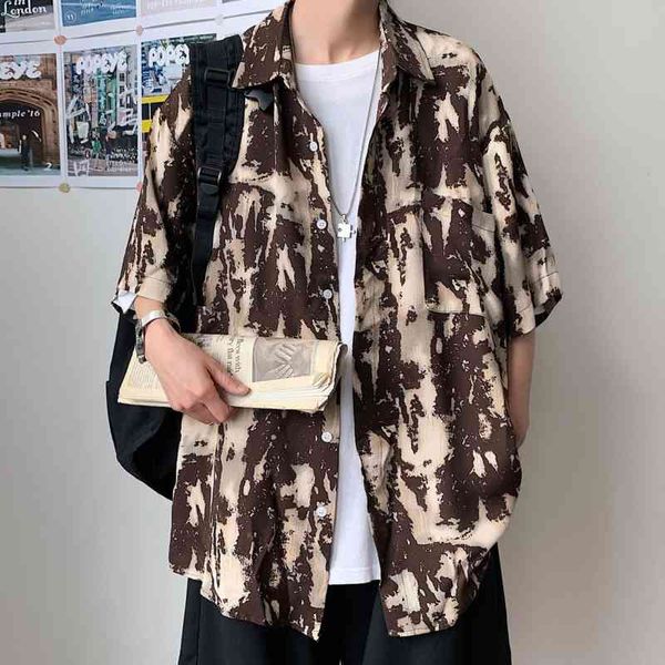 men's casual shirts summer short-sleeved fashion retro printing men streetwear loose tie-dye mens hawaiian knlp, White;black
men's casual shirts summer short-sleeved fashion retro printing men streetwear loose tie-dye mens hawaiian knlp, White;black