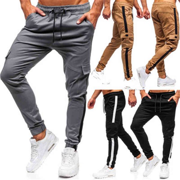 men's pants mens splicing stripe colors fashion trend hypotenuse drawstring sports pencil spring male casual skinny trousers 187q, Black
men's pants mens splicing stripe colors fashion trend hypotenuse drawstring sports pencil spring male casual skinny trousers 187q, Black