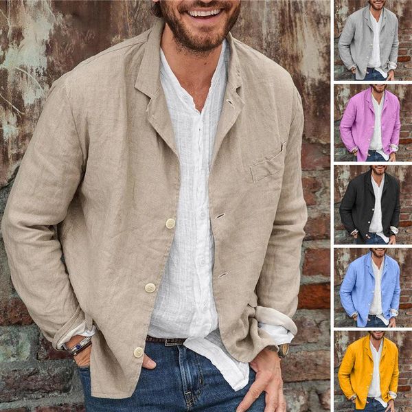 men's suits & blazers 2021 european and american casual cotton linen loose suit jacket shirt top, White;black
men's suits & blazers 2021 european and american casual cotton linen loose suit jacket shirt top, White;black