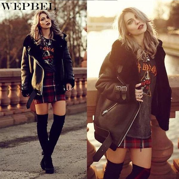 women's leather & faux wepbel long sleeve warm coat casual solid color plush splicing winter zipper turn-down collar, Black
women's leather & faux wepbel long sleeve warm coat casual solid color plush splicing winter zipper turn-down collar, Black