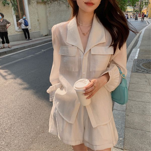 two piece dress singgle button short feminine blazer high-waist puff sleeve suit casual fashion shirt two vintage pieces j9f4, White
two piece dress singgle button short feminine blazer high-waist puff sleeve suit casual fashion shirt two vintage pieces j9f4, White