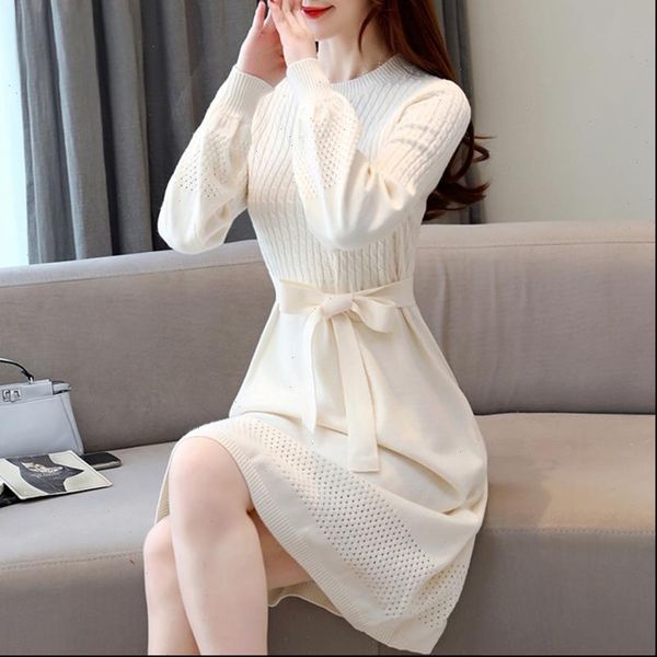 women dresses spring autumn dress a line knee length knitted womens loose bottomed sweater slim elegant vestidos, Black;gray
women dresses spring autumn dress a line knee length knitted womens loose bottomed sweater slim elegant vestidos, Black;gray