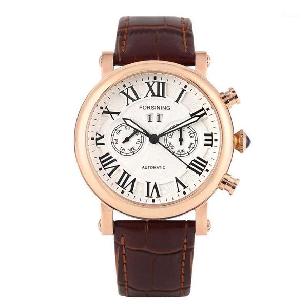 men's mechanical watch skeleton wristwatch automatic-self-winding roman numerals dial water resistant wristwatches, Slivery;brown
men's mechanical watch skeleton wristwatch automatic-self-winding roman numerals dial water resistant wristwatches, Slivery;brown