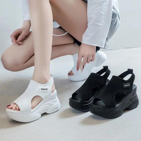 sandals black stretch fabric platform heighten shoes9cm fashion hollow out peep toe wedges gladiator retro casual women zz144
sandals black stretch fabric platform heighten shoes9cm fashion hollow out peep toe wedges gladiator retro casual women zz144