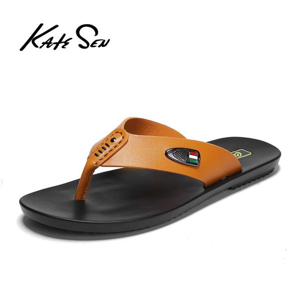 slippers katesen summer men flip-flops beach sandals non-slip men's zapatos de hombre casual shoes, Black 
slippers katesen summer men flip-flops beach sandals non-slip men's zapatos de hombre casual shoes, Black