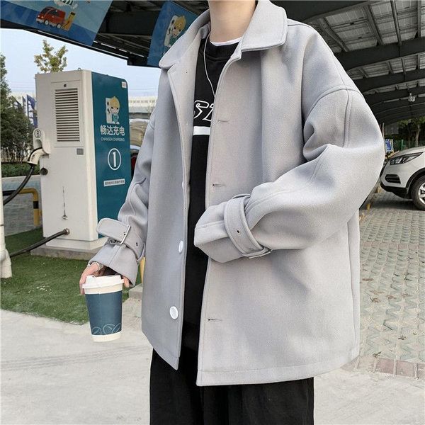 men's wool & blends coat spring and winter solid color large size m-2xl student loose casual fashion young clothing ilgk, Black
men's wool & blends coat spring and winter solid color large size m-2xl student loose casual fashion young clothing ilgk, Black