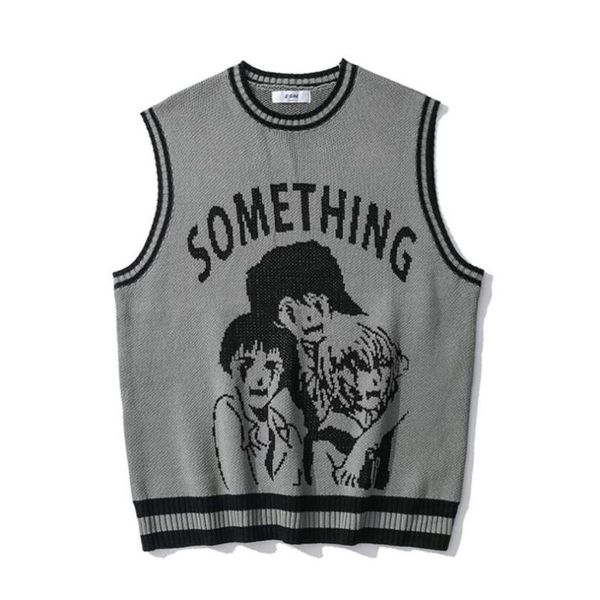 men's vests japanese cartoons animation knitted sweater vest contrast color sleeveless pullover harajuku retro street clothing w04, Black;white
men's vests japanese cartoons animation knitted sweater vest contrast color sleeveless pullover harajuku retro street clothing w04, Black;white