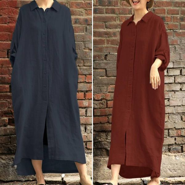 casual dresses zanzea stylish solid shirt dress women's asymmetrical sundress long sleeve vestidos female button lapel robe oversized, Black;gray
casual dresses zanzea stylish solid shirt dress women's asymmetrical sundress long sleeve vestidos female button lapel robe oversized, Black;gray
