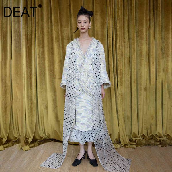 deat new autumn spring fashion streetwear long sleeve single breasted v neck polka point stitching raw selvage coat women sg120 210428, Black;brown
deat new autumn spring fashion streetwear long sleeve single breasted v neck polka point stitching raw selvage coat women sg120 210428, Black;brown