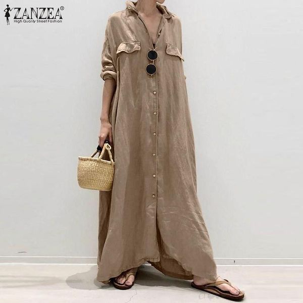 casual dresses women autumn shirt dress zanzea vintage solid maxi vestido 2021 fashion long sleeve floor robe party loose kaftan, Black;gray
casual dresses women autumn shirt dress zanzea vintage solid maxi vestido 2021 fashion long sleeve floor robe party loose kaftan, Black;gray