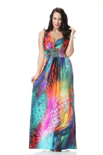 size new super long beach plus skirt bohemian colorful feather dress 6040, Black;gray
size new super long beach plus skirt bohemian colorful feather dress 6040, Black;gray