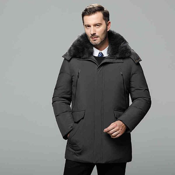 thick russia winter men jacket brand white duck down fur collar doudoune homme casual business 's long coat 5xl, Black 
thick russia winter men jacket brand white duck down fur collar doudoune homme casual business 's long coat 5xl, Black