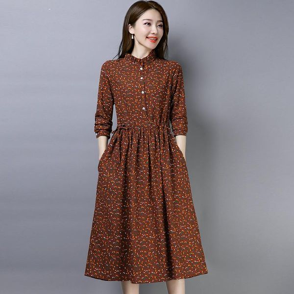 casual dresses 2021 spring autumn cotton linen vintage floral print black women office fashion clothes elegant vestidos ladies dress, Black;gray
casual dresses 2021 spring autumn cotton linen vintage floral print black women office fashion clothes elegant vestidos ladies dress, Black;gray
