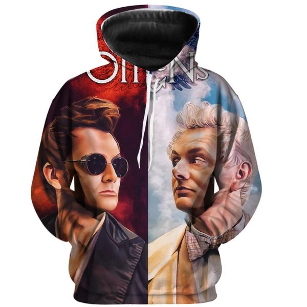 men's hoodies & sweatshirts and women's hoodie casual fashion style long sleeve sanley aziraphale 3d printed harajuku pullover cou, Black
men's hoodies & sweatshirts and women's hoodie casual fashion style long sleeve sanley aziraphale 3d printed harajuku pullover cou, Black