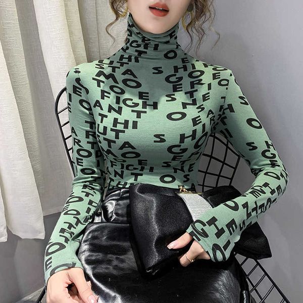print letter t-shirt cotton spring vintage women turtleneck long sleeve slim tee shirt femme casual winter clothes 210604, White
print letter t-shirt cotton spring vintage women turtleneck long sleeve slim tee shirt femme casual winter clothes 210604, White
