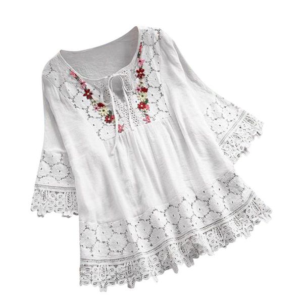 women's blouses & shirts blouse women shirt vintage lace patchwork bow v-neck three quarter blusas mujer de moda 2021 chemise, White
women's blouses & shirts blouse women shirt vintage lace patchwork bow v-neck three quarter blusas mujer de moda 2021 chemise, White