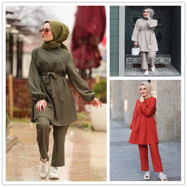 two-piece muslim abaya turkish pants vetment femme hijab dress abayas for women caftan kaftans islam clothing djellaba robe, Red
two-piece muslim abaya turkish pants vetment femme hijab dress abayas for women caftan kaftans islam clothing djellaba robe, Red