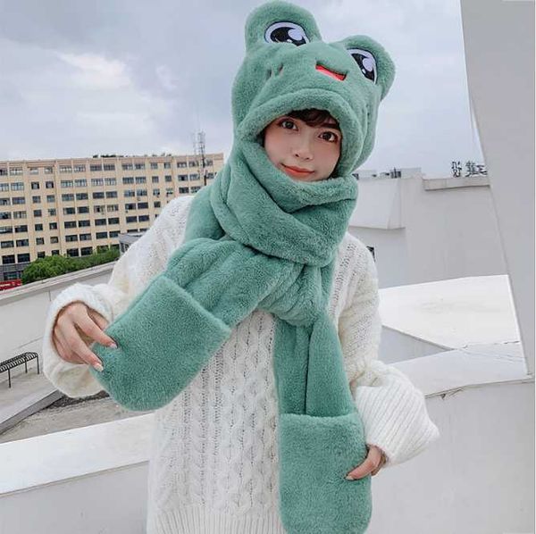 plush hat female autumn winter new frog big eyes ear protection warm scarf gloves one girl lovely green, Blue;gray
plush hat female autumn winter new frog big eyes ear protection warm scarf gloves one girl lovely green, Blue;gray