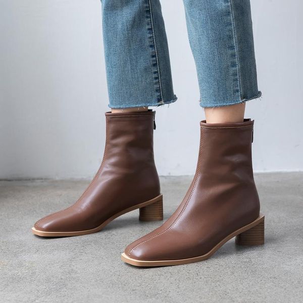 superfine fiber vintage boots square toe med heels women winter keep warm black beige concise ankle
superfine fiber vintage boots square toe med heels women winter keep warm black beige concise ankle