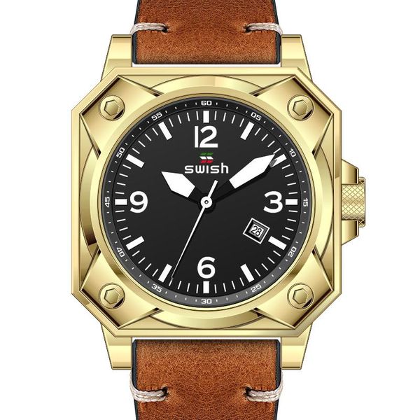 wristwatches luxury golden military watches men leather strap quartz 2021 brand sports watch for relogio masculino, Slivery;brown
wristwatches luxury golden military watches men leather strap quartz 2021 brand sports watch for relogio masculino, Slivery;brown