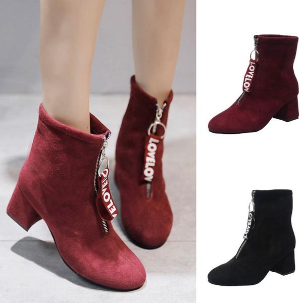 boots leisu kid suede leather women ankle square heel autumn ladies zip shoes for, Black
boots leisu kid suede leather women ankle square heel autumn ladies zip shoes for, Black