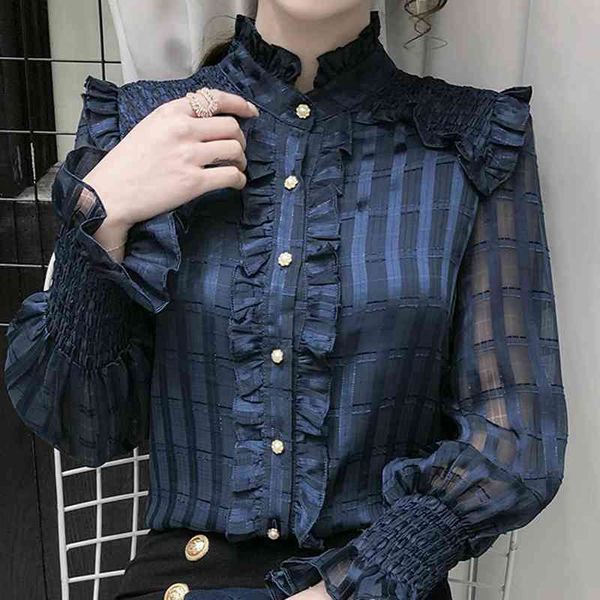 blouses long sleeve blouse women blusas mujer de moda ruffles stand collar plaid chiffon blouse shirt women blusa e696 210426, White
blouses long sleeve blouse women blusas mujer de moda ruffles stand collar plaid chiffon blouse shirt women blusa e696 210426, White