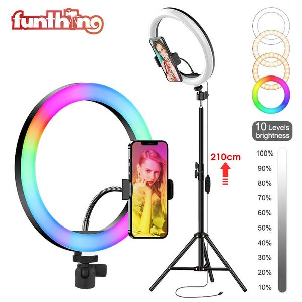 26cm/10inch rgb selfie ring light dimmable round lamp with tripod stand usb video camera ringlight for youtuber studio live flash heads
26cm/10inch rgb selfie ring light dimmable round lamp with tripod stand usb video camera ringlight for youtuber studio live flash heads