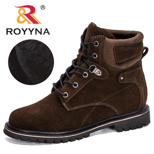 boots royyna 2021 designers winter shoes women warm fashion plush snow ladies comfortable high botas de mujer, Black