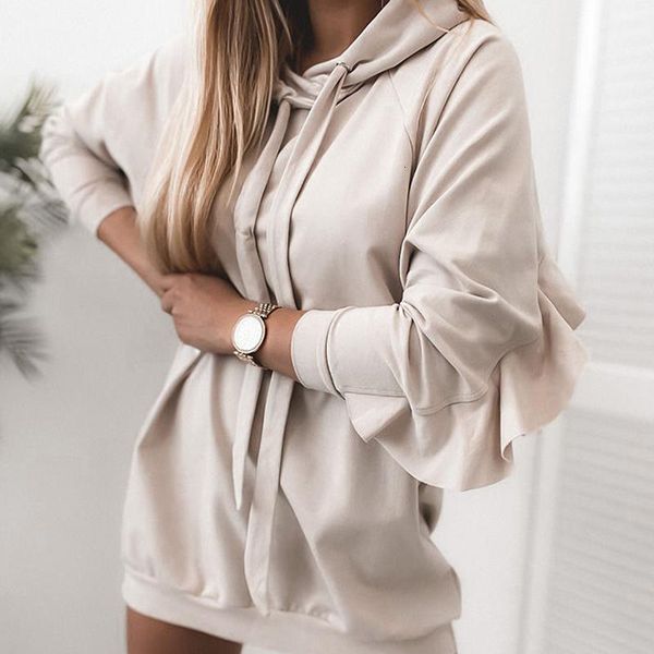 women's blouses & shirts medium long hooded sweater, pleated clothing, fashion akhn, White
women's blouses & shirts medium long hooded sweater, pleated clothing, fashion akhn, White