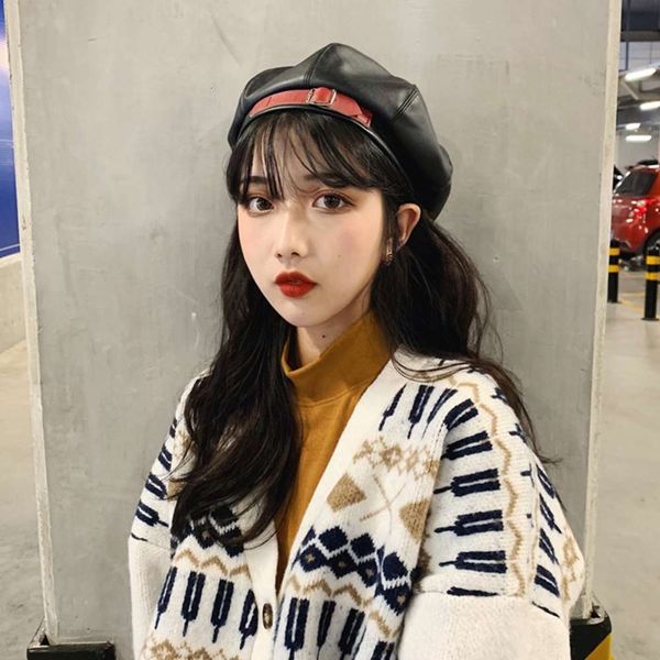 pu imitation leather beret korean chic female fashion versatile student casual painter autumn winter octagonal hat, Blue;gray
pu imitation leather beret korean chic female fashion versatile student casual painter autumn winter octagonal hat, Blue;gray
