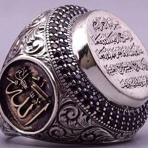 cluster rings religious carved arabic letter ring men cool jewelry filled black cz stone large antique silver color accessories z3x243, Golden;silver
cluster rings religious carved arabic letter ring men cool jewelry filled black cz stone large antique silver color accessories z3x243, Golden;silver