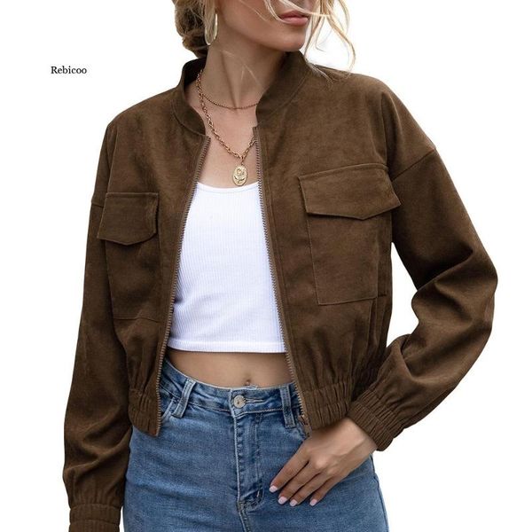 women's jackets women jacket fashion long sleeve outwear pocket female casual short coats coat spring autumn clothing, Black;brown
women's jackets women jacket fashion long sleeve outwear pocket female casual short coats coat spring autumn clothing, Black;brown