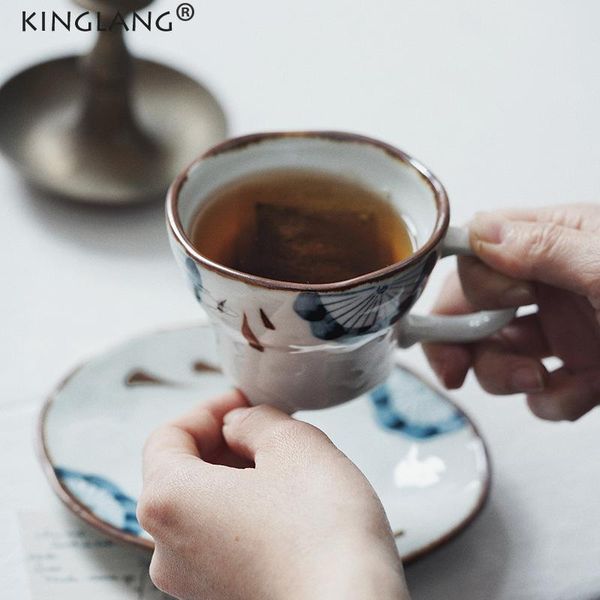 cups & saucers kinglang japanese handmade coffee mug saucer set couple breakfast cup 150ml teacups 
cups & saucers kinglang japanese handmade coffee mug saucer set couple breakfast cup 150ml teacups
