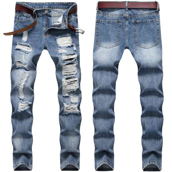 mens jean high street trousers pencil denim pants street hole washed fashion casual fashion hip hop washed male pants, Blue
mens jean high street trousers pencil denim pants street hole washed fashion casual fashion hip hop washed male pants, Blue