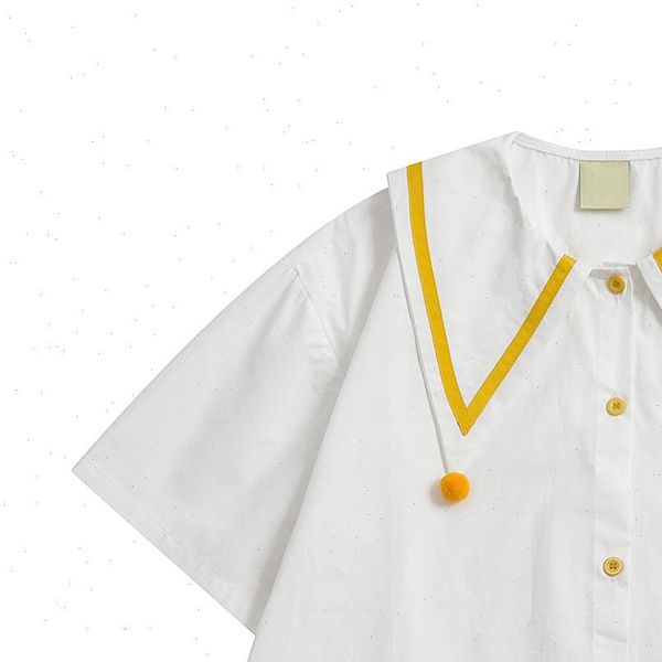 korean fashion white womens shirts short sleeve cotton boll adorn summer teenage girls shirt sweet preppy style 
korean fashion white womens shirts short sleeve cotton boll adorn summer teenage girls shirt sweet preppy style