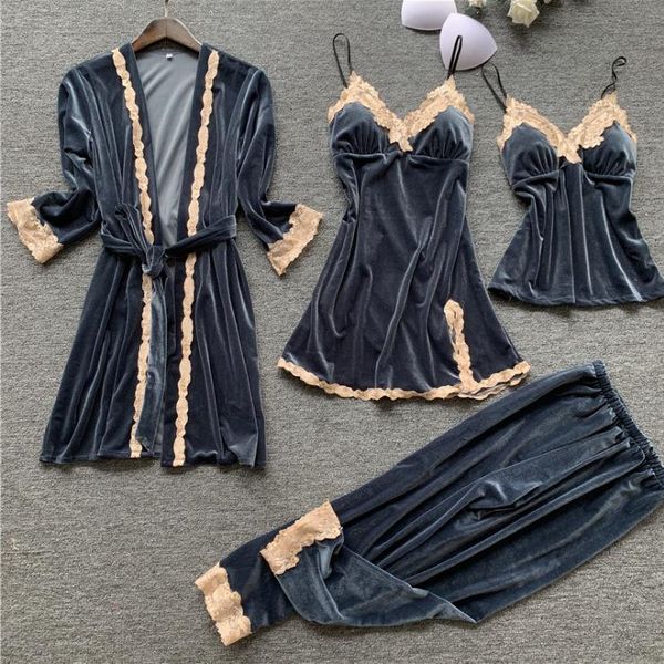 lace homewear sleep women sleepwear set velour long sleeve home clothing pajamas suit nightwear pijamas casual, Black;red
lace homewear sleep women sleepwear set velour long sleeve home clothing pajamas suit nightwear pijamas casual, Black;red
